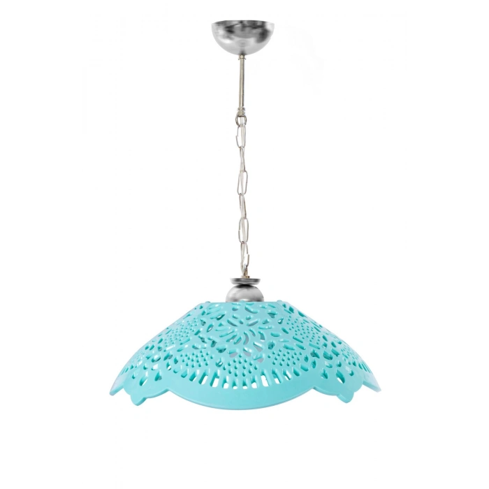 Turkuaz Akrilik Avize Soft Modern Aydınlatma 35x35x12 cm