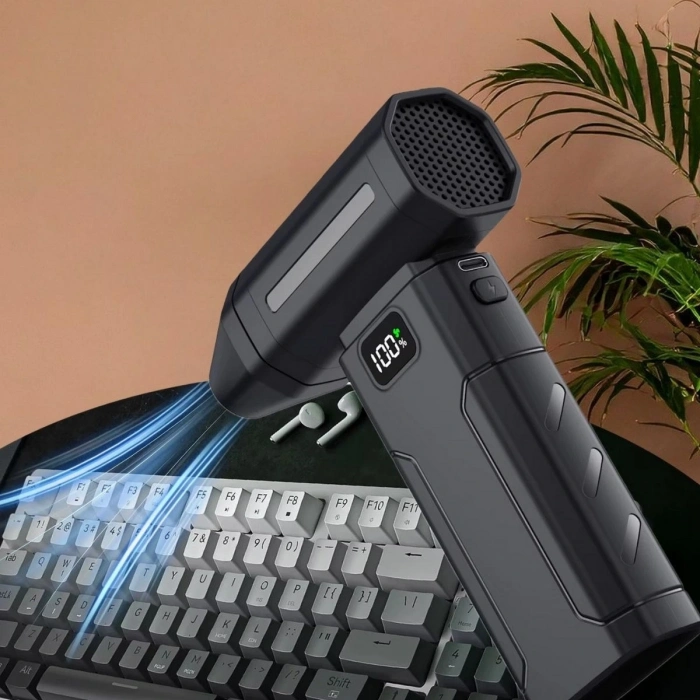 USB Şarjlı Güçlü Hava Üflemeli Toz Temizleyici Araç İçi, Klavye, PC ve Elektronik Cihaz Temizlik Cihazı X8 Jetfan
