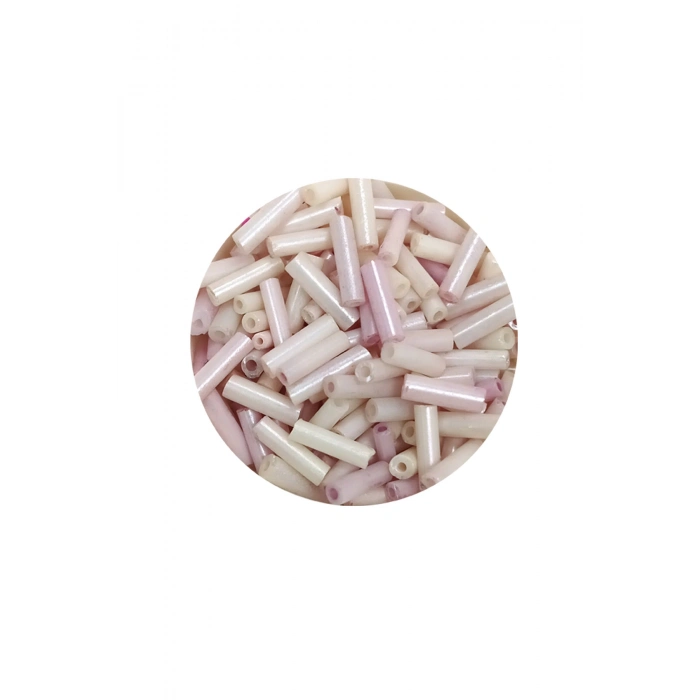 Uzun Boru Kesme Boncuk Çap 2mm Uzunluk 10 mm - 20 Gram - Mat Beyaz - BNC263