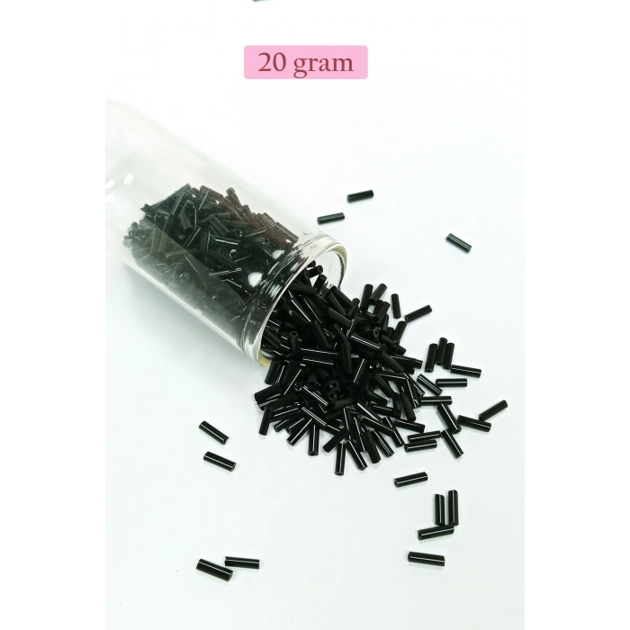 Uzun Boru Kesme Boncuk Çap 2mm Uzunluk 10 mm - 4 Renk - Toplam 80 Gram - BNC430
