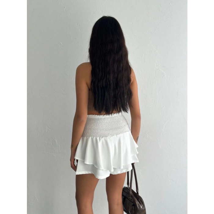 ÇOK SATAN  Ayrobin Şortlu Etek - Beyaz -