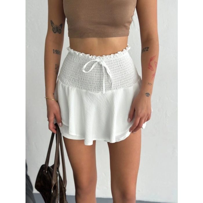 ÇOK SATAN  Ayrobin Şortlu Etek - Beyaz -