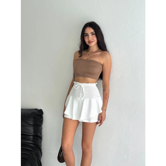 ÇOK SATAN  Ayrobin Şortlu Etek - Beyaz -