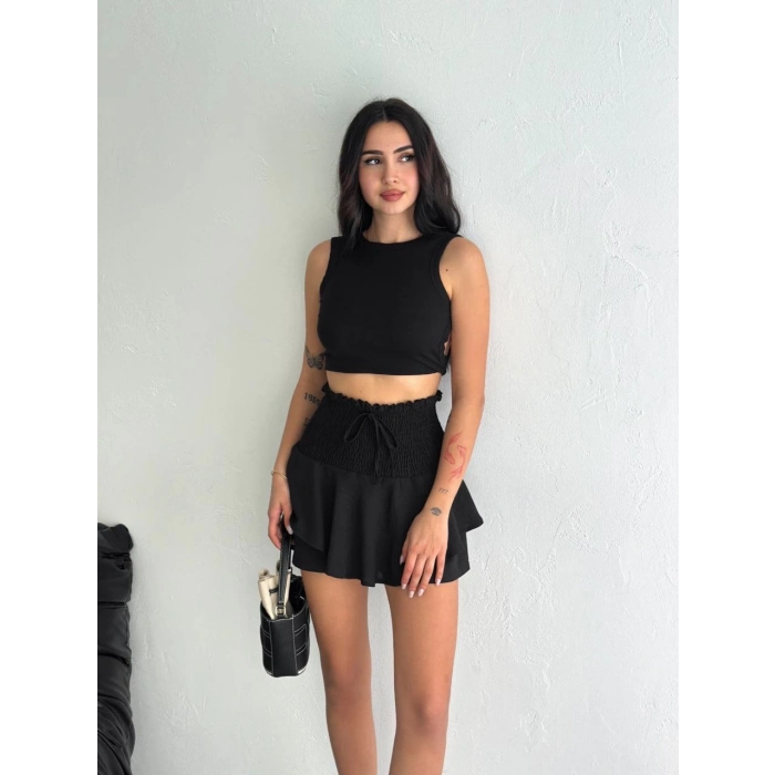ÇOK SATAN  Ayrobin Şortlu Etek - Siyah -