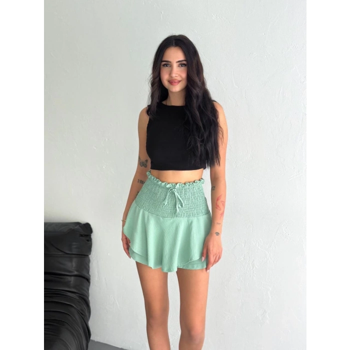 ÇOK SATAN  Ayrobin Şortlu Etek - Su Yeşili -