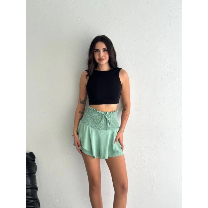 ÇOK SATAN  Ayrobin Şortlu Etek - Su Yeşili -