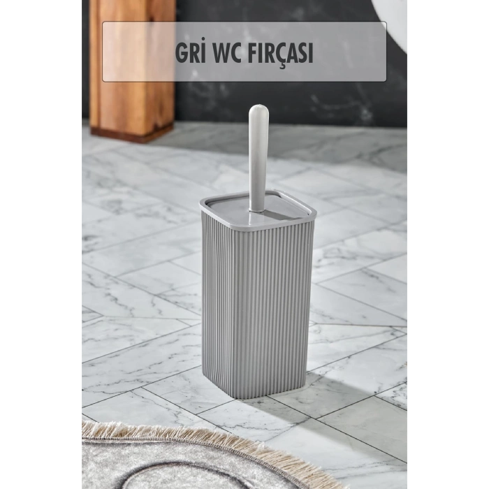WC Fırçası & Tuvalet Fırçası Gri 2 Parça