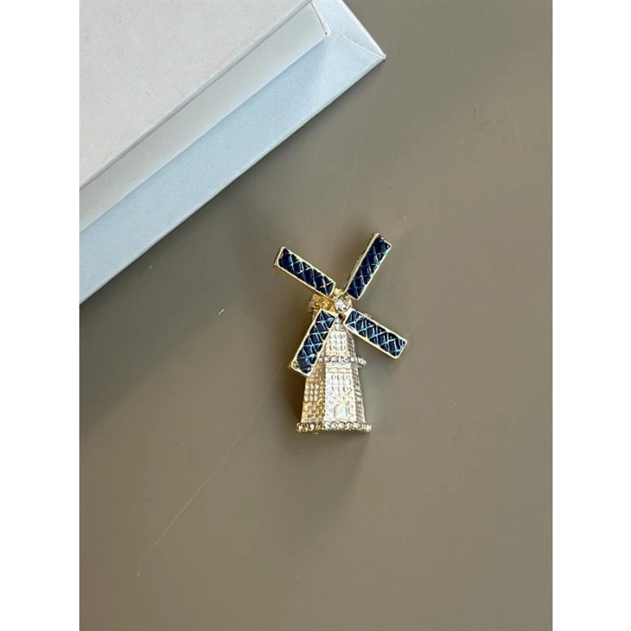 Yel Değirmeni Broş - Altın