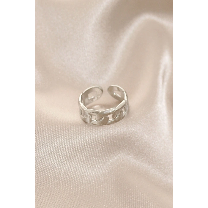 Yeni Sezon Gümüş Renk Zincir Yüzük