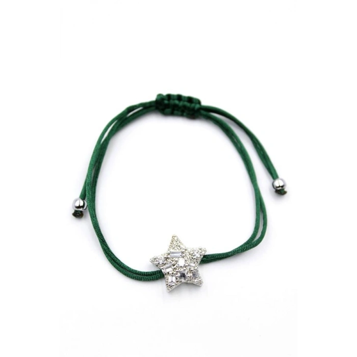 Yıldız İp Bileklik - Haki Yeşil