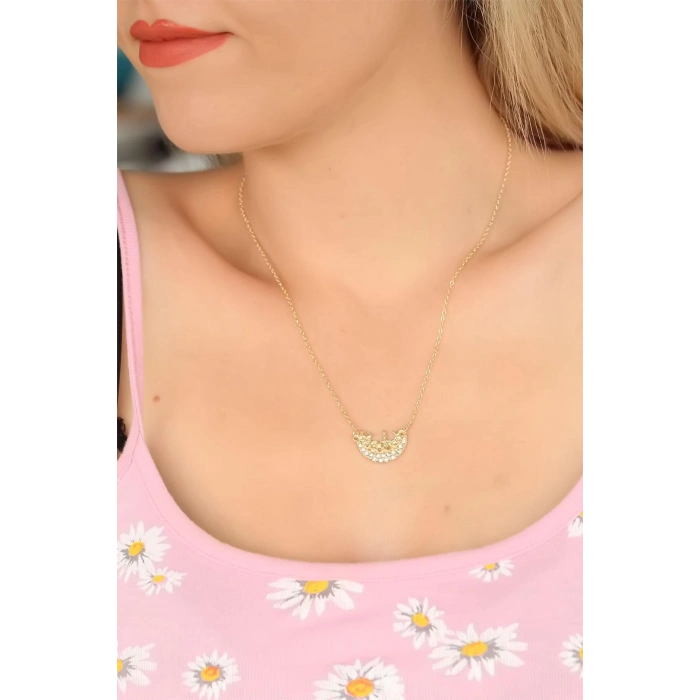 Zirkon Taşlı Bayan Kolye