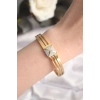 316L Çelik Zirkon Taşlı Gold Renk Kadın Kelepçe Bilezik