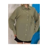 Fit Keten Gömlek Haki S255349