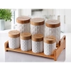 7li Bambu Kapak Standlı Baharat Seti Model 2