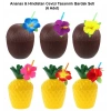Ananas  Hindistan Cevizi Tasarımlı Pipetli Bardak Seti (6 Adet)