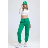 ÇOK SATAN 3 iplik şardonlu paça lastikli eşofman yeşil is001