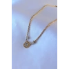 ÇOK SATAN 316L Çelik Gold Renk Lotus Model Zirkon Taşlı Burgu Zincir Kadın Kolye