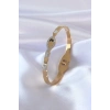ÇOK SATAN 316L Çelik Gold Renk Yılan Model Zirkon Taş Detay Kadın Kelepçe