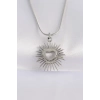 ÇOK SATAN 316L Çelik Zincir Gümüş Renk Kalp Güneşi Tasarımlı Kolye