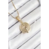 ÇOK SATAN 316L Çelik Zirkon Taşlı Çember Model Gold Renk Kadın Kolye