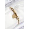ÇOK SATAN 316L Çelik Zirkon Taşlı Göz Charm Model Gold Renk Kadın Bileklik