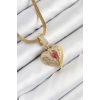 ÇOK SATAN 316L Çelik Zirkon Taşlı Kanatlı Kalp Model Gold Renk Kadın Kolye