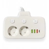 ÇOK SATAN Akım Korumalı 2’li Ayrı Anahtarlı Priz, 2x Priz, 3x Usb, 1x Type-c, 2 Mt Kablo, Hızlı Şarj