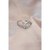 ÇOK SATAN Ayarlamalı Gümüş Renk Metal Zirkon Taş ve Kristal Taşlı Kelebek Model Yüzük
