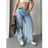 ÇOK SATAN Baggy kar yıkama orta mavi jeans pantolon d2007