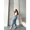 ÇOK SATAN Baggy kar yıkama orta mavi jeans pantolon d2007