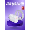 ÇOK SATAN Beyaz Ultra Plus Hızlı Şarj Seti Şarj Adaptörü ve Kablosu 67W