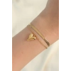 ÇOK SATAN BFS 316L Çelik Gold Renk İtalyan Zincirli Kalp Model Bileklik