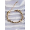 ÇOK SATAN BFS 316L Çelik Gold Renk Kalın Burgu Zincir Bileklik