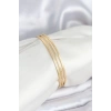 ÇOK SATAN BFS 316L Çelik Gold Renk Simli Model Ajda 65 mm Kadın Bileklik