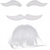 ÇOK SATAN BFS  Beyaz Renk Kendinden Yapışkanlı Takma Sakal Bıyık ve Kaş Seti