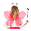 ÇOK SATAN BFS   Kırmızı Renk Çocuk Kelebek Kanadı Tacı ve Asa Seti 50 cm