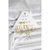 ÇOK SATAN BFS Pirinç Gold Renk 6 Çiftli Kadın Küpe Seti