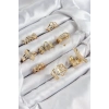 ÇOK SATAN BFS Pirinç Sarmal Ve Yıldız Model Gold Renk Kadın Yüzük Kombin Set
