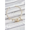 ÇOK SATAN BFS Pirinç Zirkon Taşlı İstiridye Ve Deniz Yıldızı Model Gold Renk Charm Bileklik