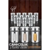 ÇOK SATAN Cam+Çelik Tuzluk Biberlik Karabiberlik 3 Farklı Delikli 12 li SET