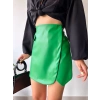 ÇOK SATAN Cep detaylı oval kapaklı deri etek yeşil h240048