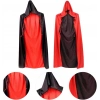 ÇOK SATAN Çift Taraflı Kullanılabilir Siyah Kırmızı Kapişonlu Pelerin 140 cm Yetişkin