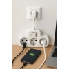 ÇOK SATAN Çoklu Kablolu Priz Yüksek Gerilim Korumalı 3’lü Priz 1x Usb 2x Type-c Çıkışlı Grup Priz Çoğaltıcı Siyah