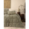 ÇOK SATAN Cotton Box Peluş Çift Kişilik Yorgan Seti Taş