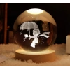 ÇOK SATAN Dekoratif Küçük Prens Tasarımlı Ahşap Altlıklı Işıklı Cam Küre Cam:6cm Ahşap:2cm