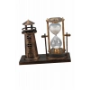 ÇOK SATAN Deniz Feneri Kum Saati Ahşap Görünümlü Vintage Tarz Biblo