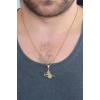 ÇOK SATAN Gold Renk Metal Osmanlı Tuğra Figürlü Erkek Kolye