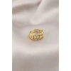 ÇOK SATAN Gold Renk Metal Zincir Model Taşlı Kadın Yüzük