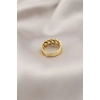 ÇOK SATAN Gold Renk Metal Zincir Model Taşlı Kadın Yüzük