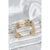 ÇOK SATAN Gold Renk Pirinç Levha Yaprak Model Kadın Bileklik